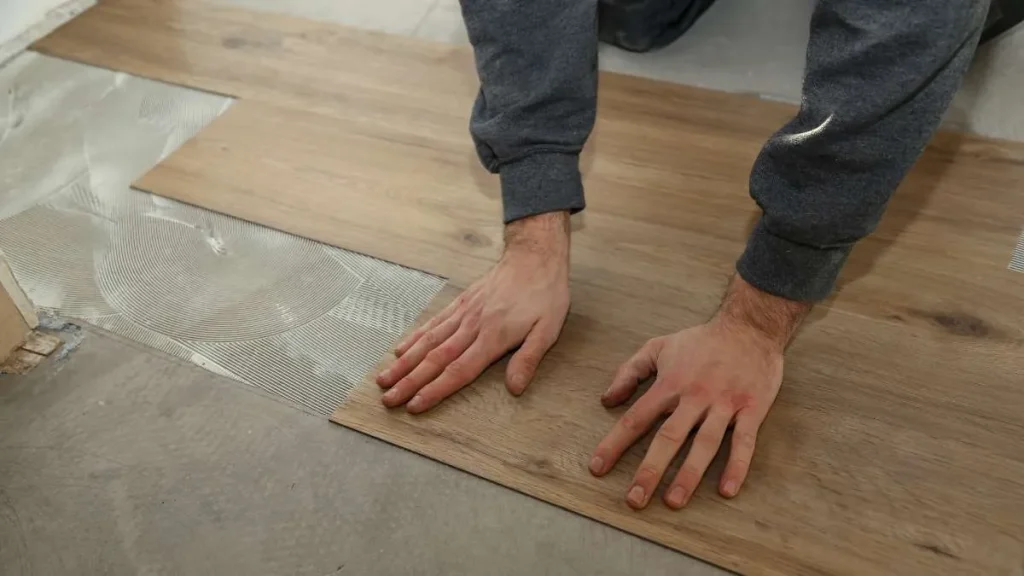 2 - a picture of vinyl planks installation