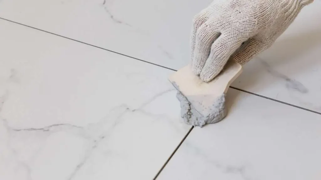 5 - a picture of tiles grouting